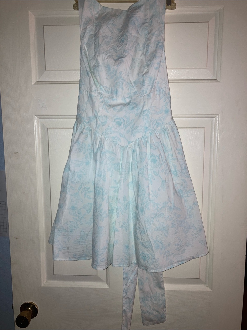 wild fable White Strapless Dress with Light Blue Floral Print